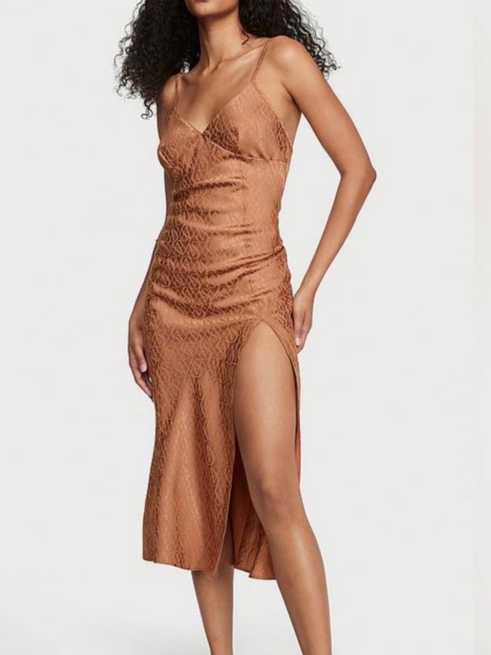 🆕 VICTORIA'S SECRET Icon Satin Midi Slip Dress NWT Size XS